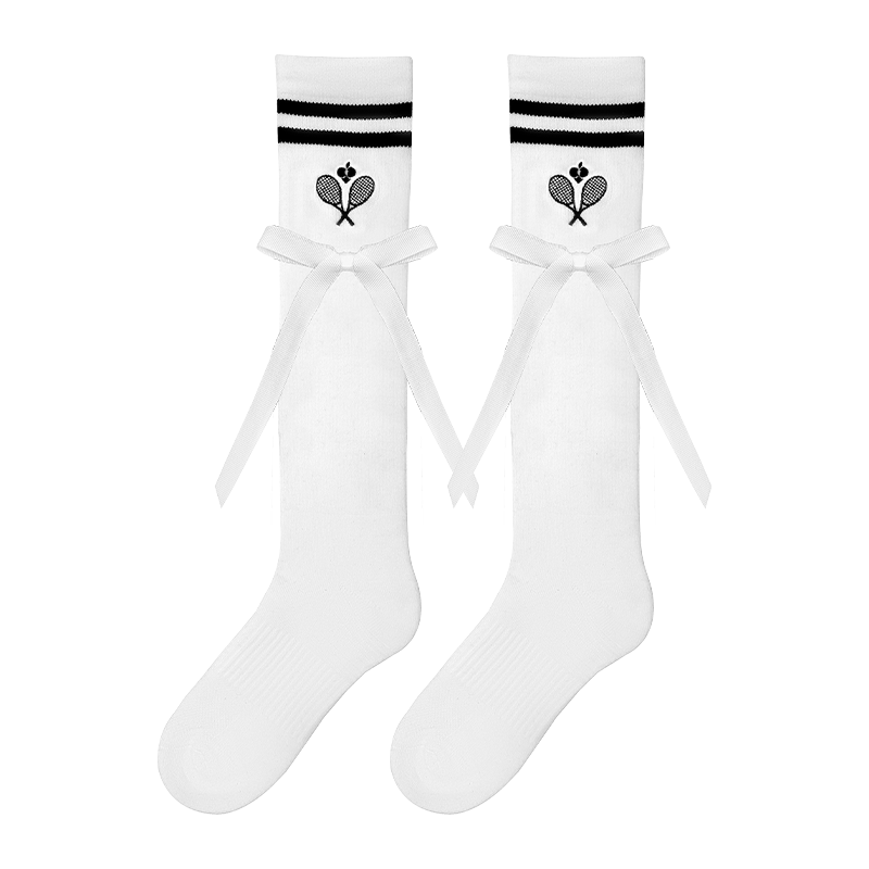 JEAN ジーン リボン テニス クルーソックス - パリスホワイト