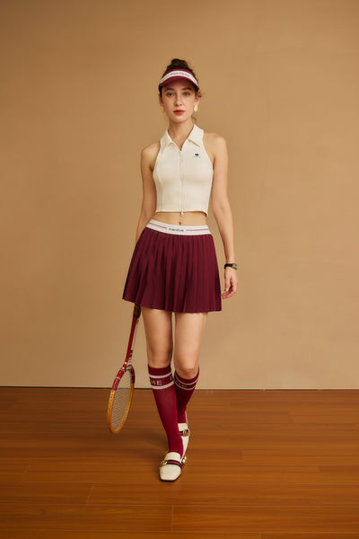 NYSIA ニシア　ワインレッド クラシック プリーツ テニススカート