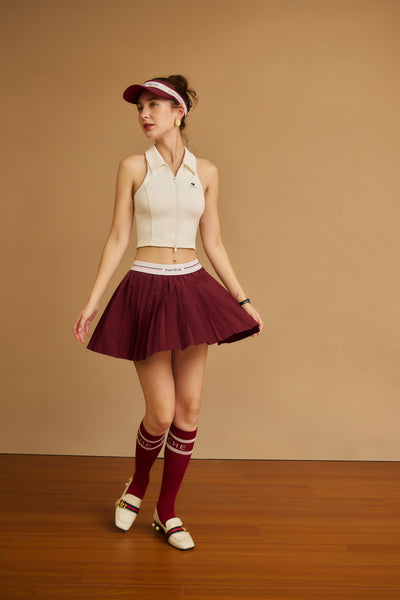 NYSIA ニシア　ワインレッド クラシック プリーツ テニススカート