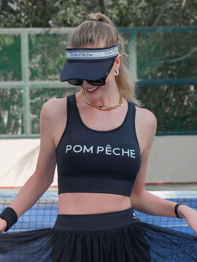 CATHY ロゴバンド テニスバイザー - ブラック