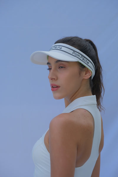 ベーシックサンバイザー　小顔効果　サイズ調整可能　吸汗性　軽い ホワイト　ZOE