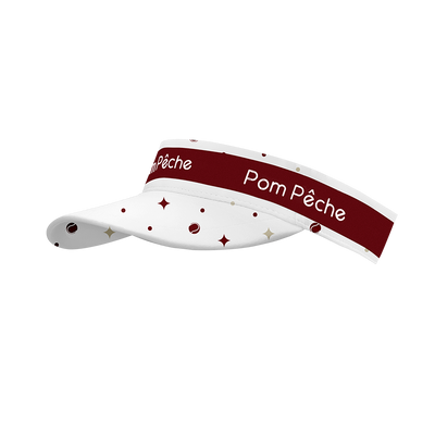 ベーシックサンバイザー　小顔効果　サイズ調整可能　吸汗性　軽い  レッドプリント LAYLA