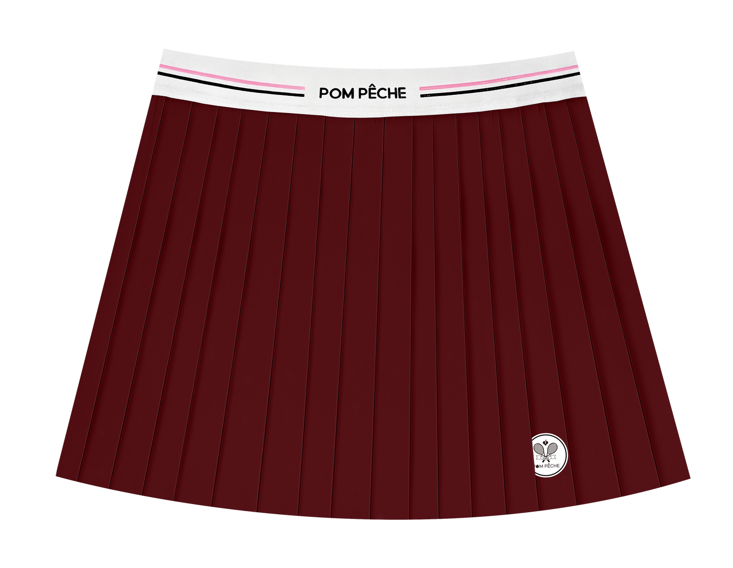 テニススカート　インナーパンツ付き プリーツスカート　 吸汗速乾 防臭 ワインレッド NYSIA