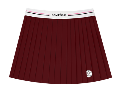 テニススカート　インナーパンツ付き プリーツスカート　 吸汗速乾 防臭 ワインレッド NYSIA