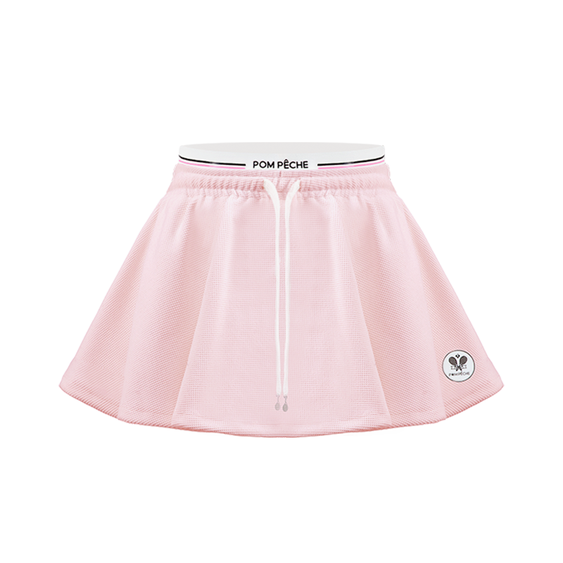 QADIRA カディラ ワッフル Aライン テニススカート - チェリーブロッサムピンク