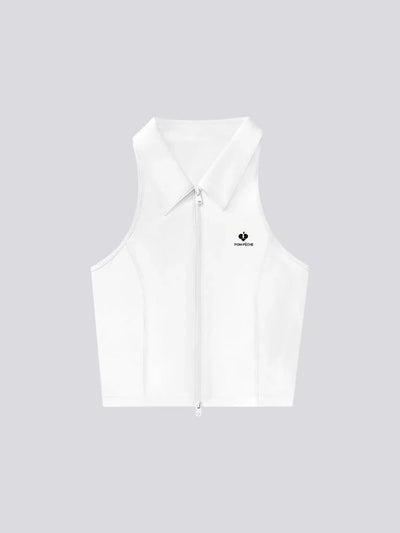 タンクトップ パッドつき シルエット美背通気性 ホワイト CARYS